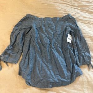 Free People Denim Off The Shoulder Tunic